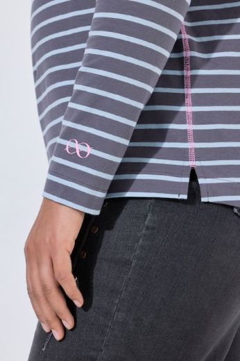 Plus size veliki brojevi Majica dugih rukava na pruge za punije
