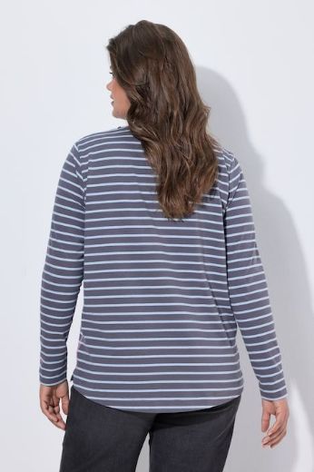 Plus size veliki brojevi Majica dugih rukava na pruge za punije