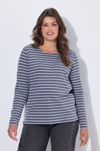 Plus size veliki brojevi Majica dugih rukava na pruge za punije