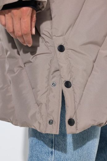 Plus size veliki brojevi Jakna prošivena dužeg kroja s kapuljačom za punije