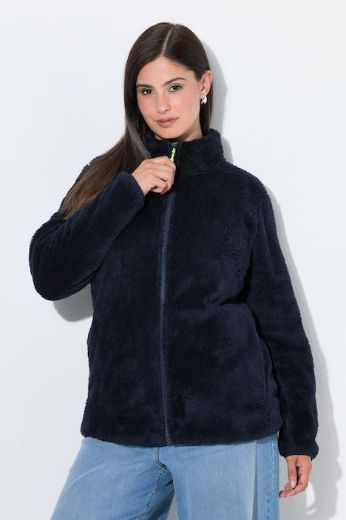 Plus size veliki brojevi Jakna od teddy flisa s patentnim zatvaračem za punije