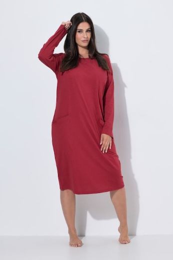 Plus size veliki brojevi Spavaćica dugih rukava s džepovima za punije