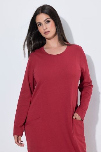 Plus size veliki brojevi Spavaćica dugih rukava s džepovima za punije