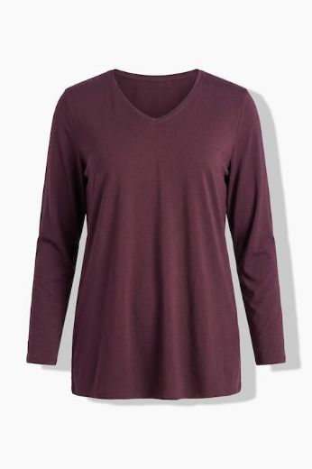 Plus size veliki brojevi Majica dugih rukava V ovratnika za punije