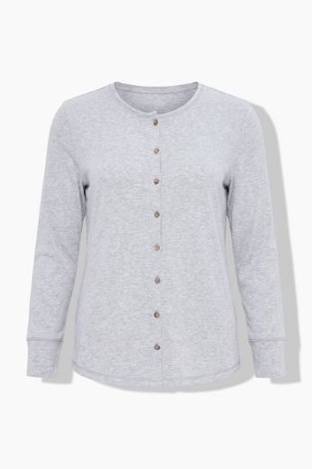 Plus size veliki brojevi Majica dugih rukava s ukrasnim gumbima za punije