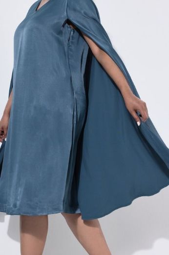 Plus size veliki brojevi Haljina svečana satenska s plaštom za punije