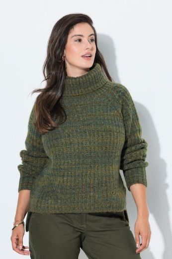 Plus size veliki brojevi Pulover dugih rukava povišenog ovratnika za punije