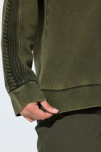 Plus size veliki brojevi Majica dugih rukava s pletenim detaljima za punije