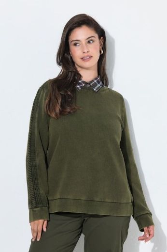 Plus size veliki brojevi Majica dugih rukava s pletenim detaljima za punije