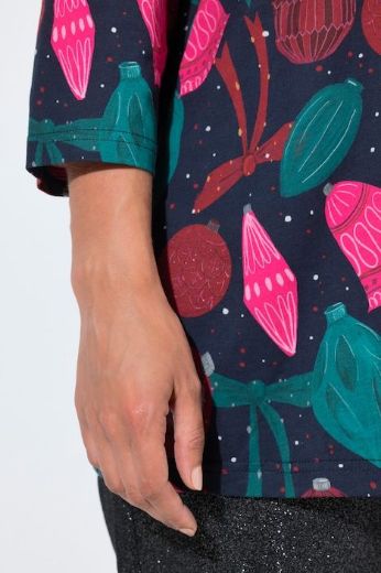 Plus size veliki brojevi Majica 3/4 rukava s božićnim motivom za punije