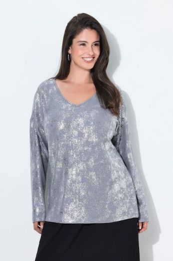Plus size veliki brojevi Majica dugih rukava V ovratnika za punije