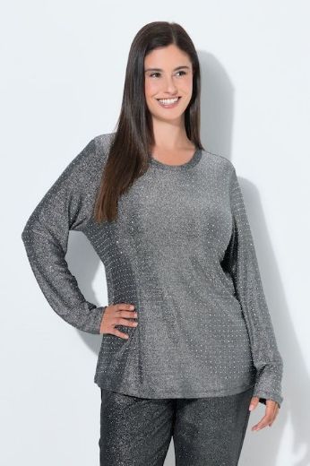 Plus size veliki brojevi Majica dugih rukava sa sjajnim nitima za punije