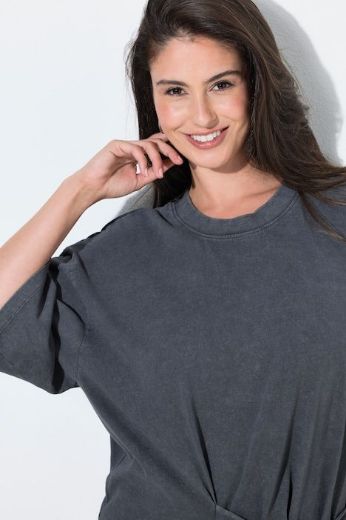 Plus size veliki brojevi Majica kratkih rukava s trakom na vezanje za punije