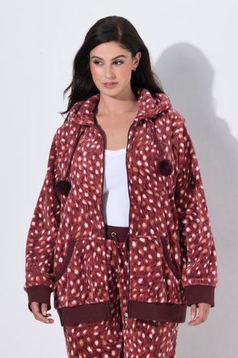 Plus size veliki brojevi Majica dugih rukava od pliša s patentnim zatvaračem i kapuljačom za punije