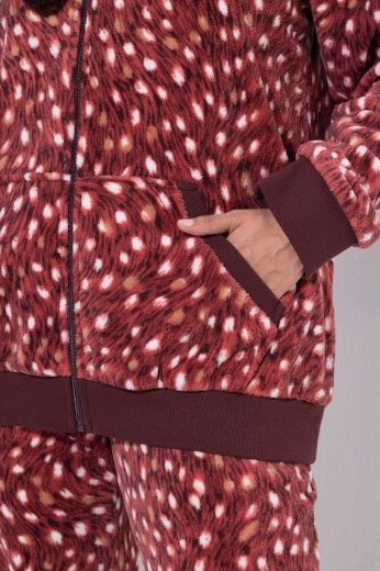Plus size veliki brojevi Majica dugih rukava od pliša s patentnim zatvaračem i kapuljačom za punije