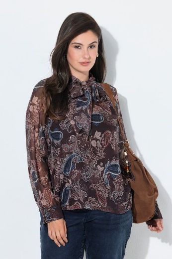 Plus size veliki brojevi Bluza dugih rukava od šifona s mašnom za punije