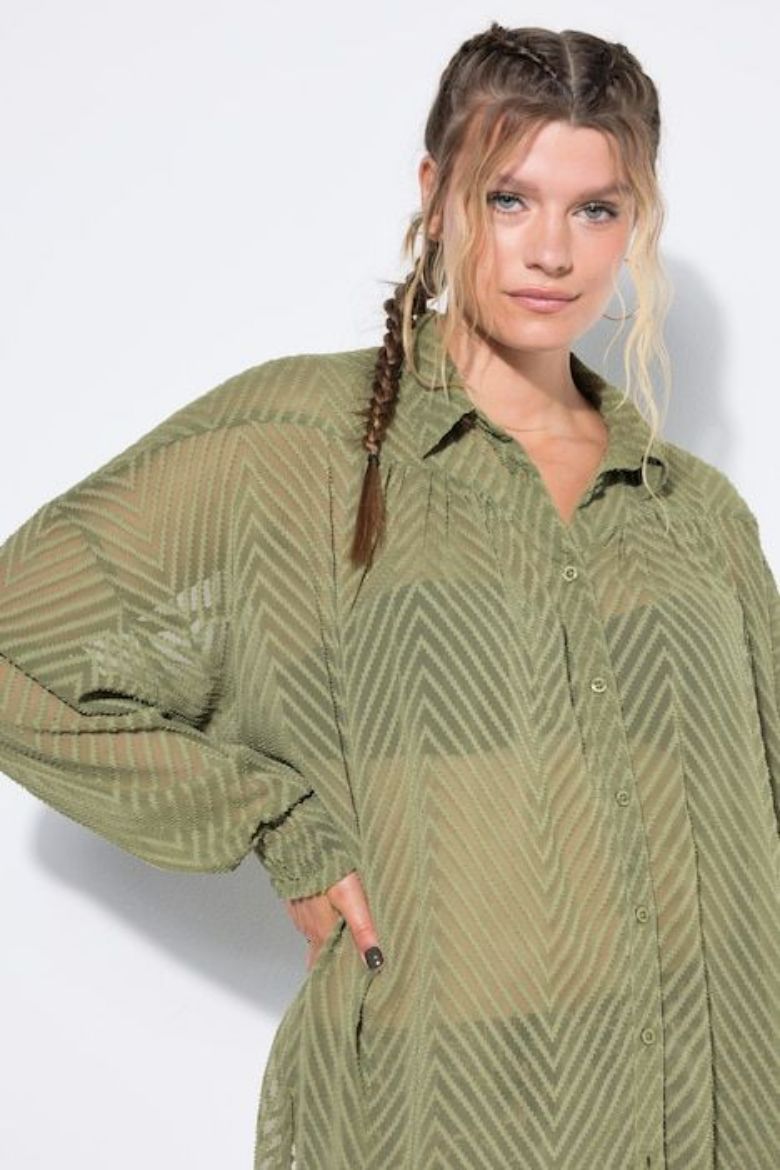 Plus size veliki brojevi Bluza dugih rukava od šifona za punije