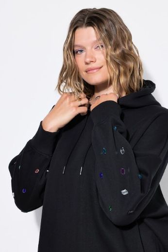 Plus size veliki brojevi Majica dugih rukava šireg kroja s kapuljačom za punije