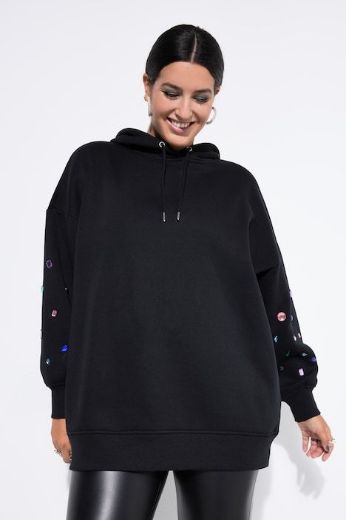 Plus size veliki brojevi Majica dugih rukava šireg kroja s kapuljačom za punije