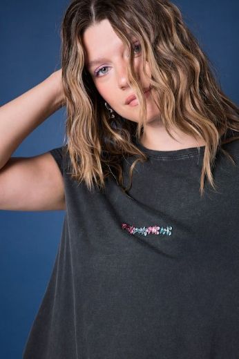 Plus size veliki brojevi Majica kratkih rukava s ukrasnim kamenčićima za punije