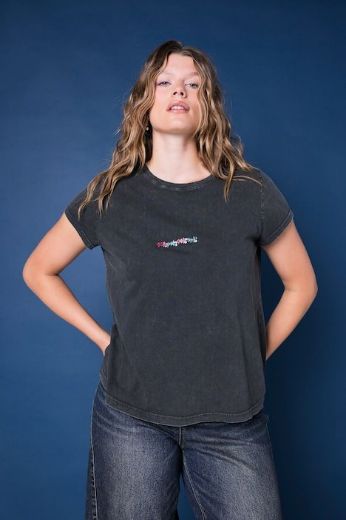 Plus size veliki brojevi Majica kratkih rukava s ukrasnim kamenčićima za punije