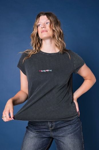 Plus size veliki brojevi Majica kratkih rukava s ukrasnim kamenčićima za punije