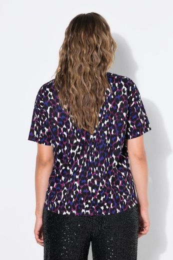 Plus size veliki brojevi Majica kratkih rukava šireg kroja leopard uzorka za punije