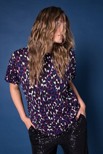 Plus size veliki brojevi Majica kratkih rukava šireg kroja leopard uzorka za punije