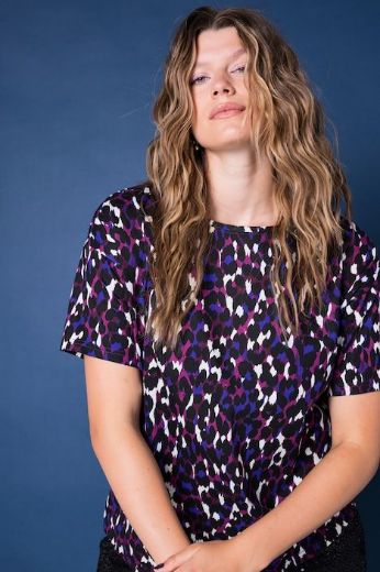 Plus size veliki brojevi Majica kratkih rukava šireg kroja leopard uzorka za punije