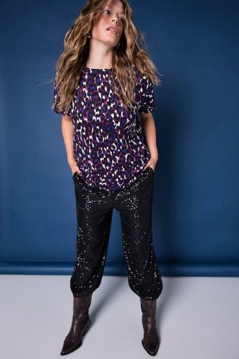 Plus size veliki brojevi Majica kratkih rukava šireg kroja leopard uzorka za punije