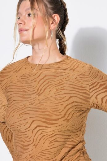Plus size veliki brojevi Majica dugih rukava mrežasta zebra uzorka za punije