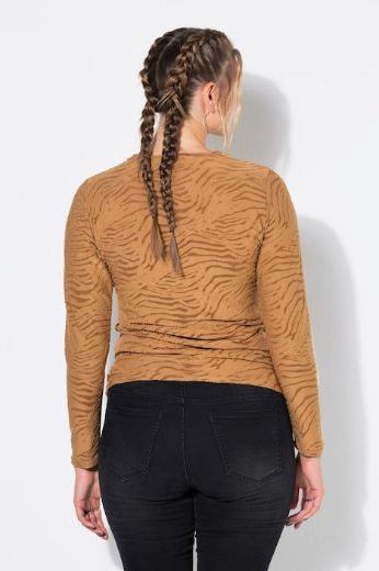 Plus size veliki brojevi Majica dugih rukava mrežasta zebra uzorka za punije
