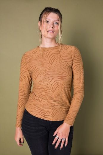 Plus size veliki brojevi Majica dugih rukava mrežasta zebra uzorka za punije
