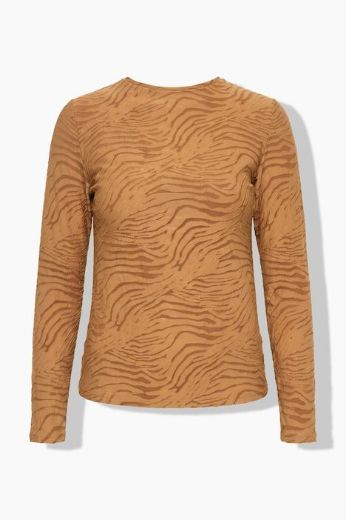 Plus size veliki brojevi Majica dugih rukava mrežasta zebra uzorka za punije
