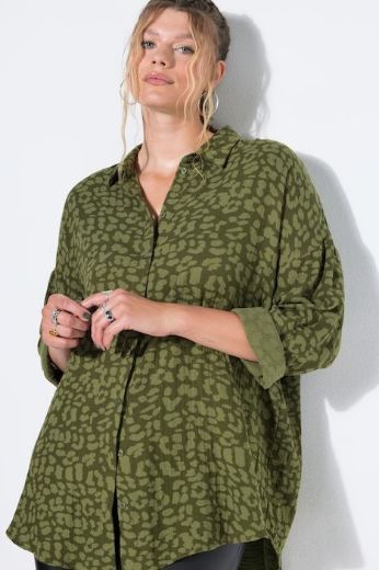 Plus size veliki brojevi Košulja dugih rukava od muslina leopard uzorka za punije