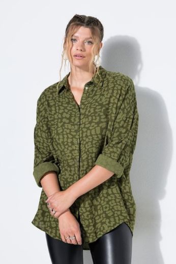 Plus size veliki brojevi Košulja dugih rukava od muslina leopard uzorka za punije