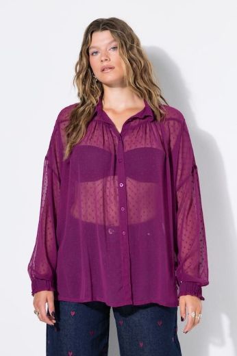 Plus size veliki brojevi Bluza dugih rukava od prozirnog šifona za punije