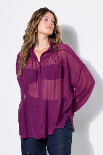 Plus size veliki brojevi Bluza dugih rukava od prozirnog šifona za punije