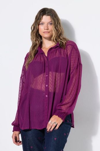 Plus size veliki brojevi Bluza dugih rukava od prozirnog šifona za punije