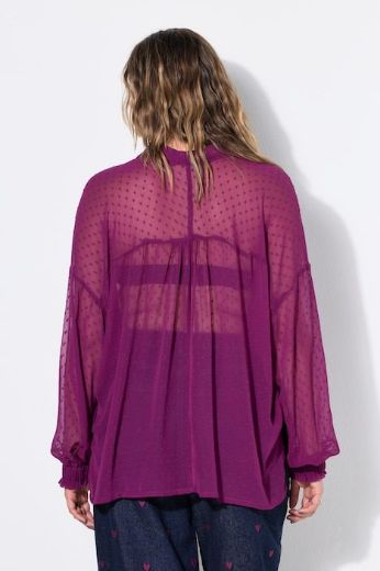Plus size veliki brojevi Bluza dugih rukava od prozirnog šifona za punije