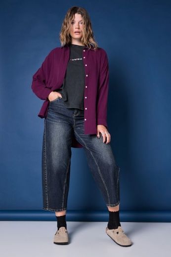 Plus size veliki brojevi Traperice barrel skraćenih nogavica za punije