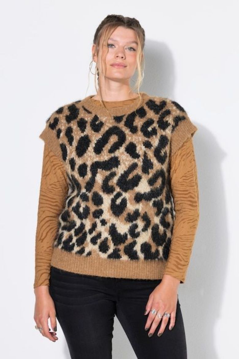 Plus size veliki brojevi Pulover bez rukava leopard uzorka za punije