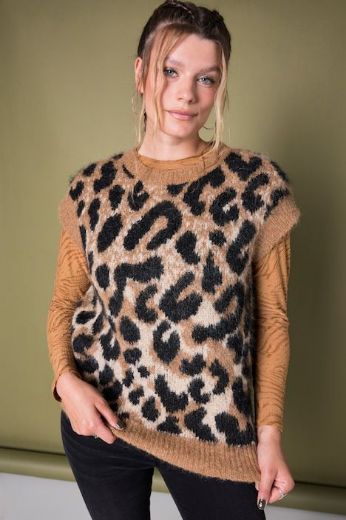 Plus size veliki brojevi Pulover bez rukava leopard uzorka za punije