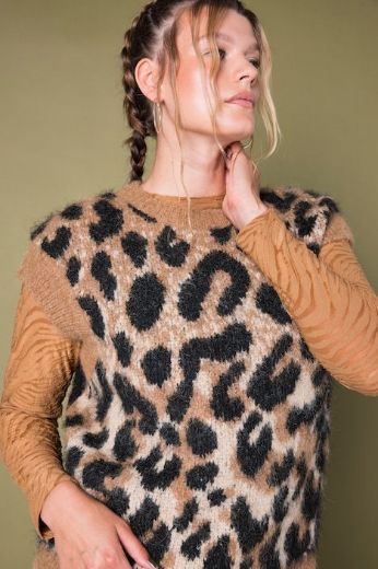 Plus size veliki brojevi Pulover bez rukava leopard uzorka za punije
