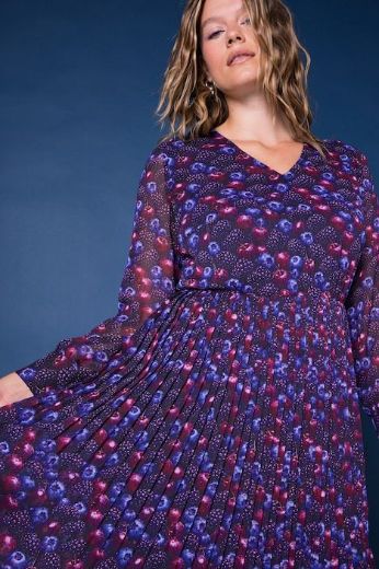 Plus size veliki brojevi Haljina dugih rukava plisirana za punije