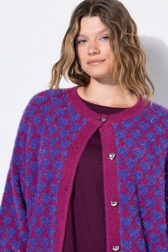 Plus size veliki brojevi Kardigan na kopčanje s uzorkom srca za punije